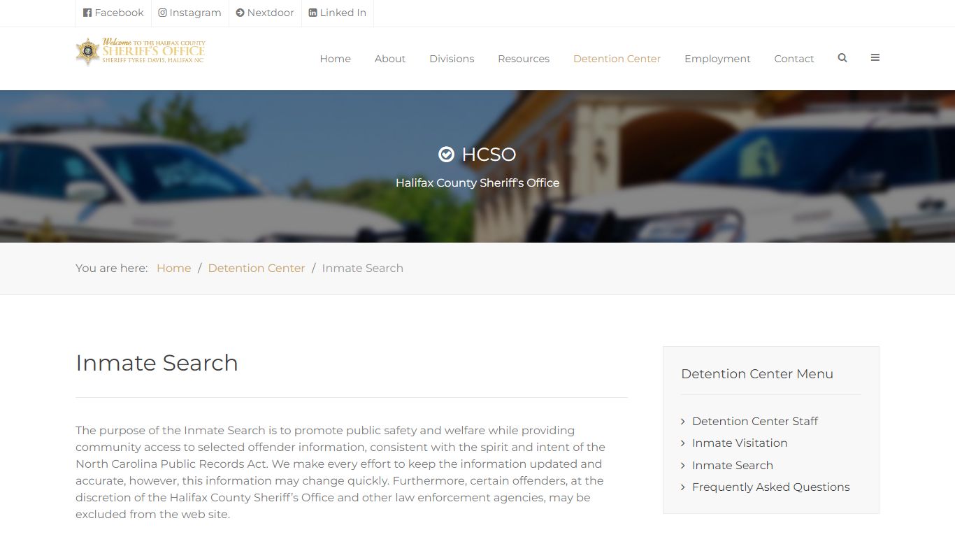 Inmate Search - Halifax County NC Sheriff's Office