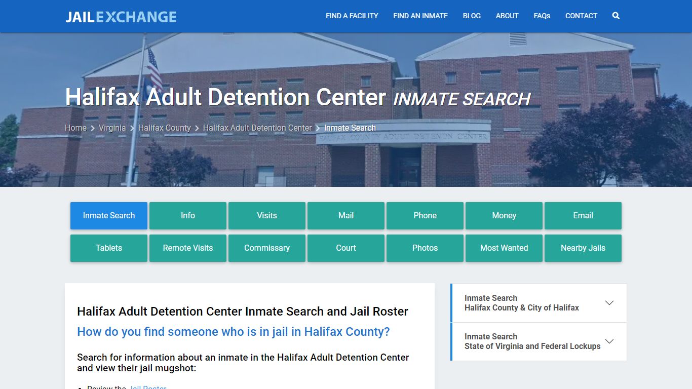 Halifax Adult Detention Center Inmate Search - Jail Exchange